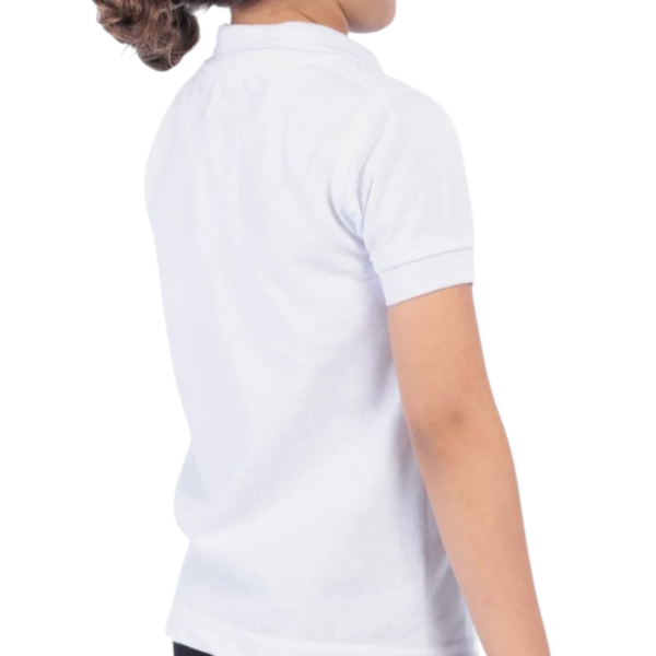 Camiseta Tipo Polo Colegial Blanca Niños - Image 4