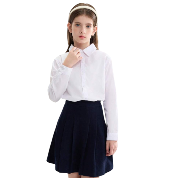 Camisa Colegial M/L Niña y Niño - Image 2