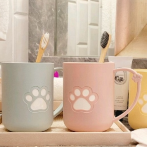 Vaso Para Cepillo De Dientes Con Huellas