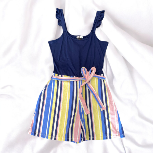 Enterizo En Short Azul a Rayas