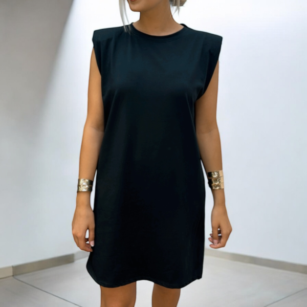 Vestido Con Hombreras Corto