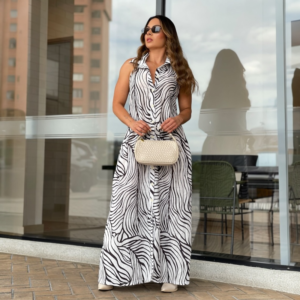 Vestido Largo Zebra Elegance