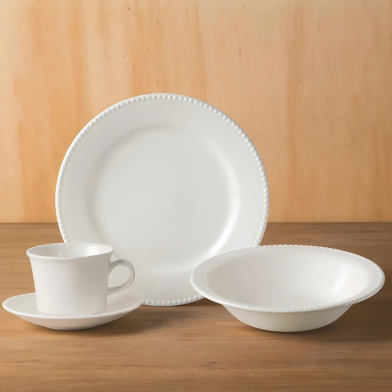 Vajilla Corona Perla blanco 4 puestos 16 piezas - Image 2