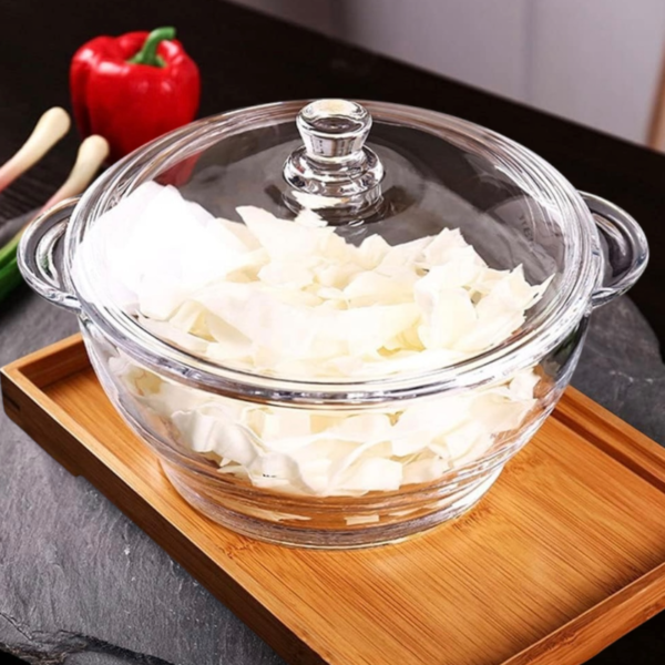 Olla De Vidrio Con Tapa y Asas - Image 4