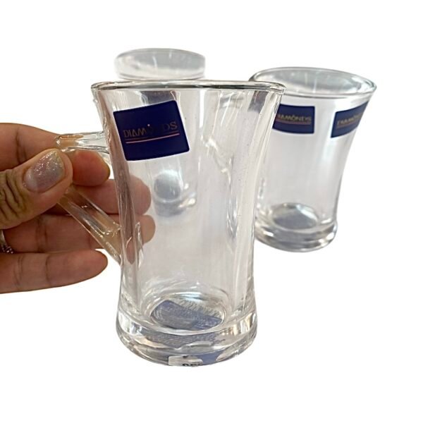 Tazas De Vidrio Con Diseño Cónico y Asa Angular - Image 2