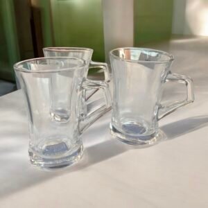 Tazas De Vidrio Con Diseño Cónico y Asa Angular