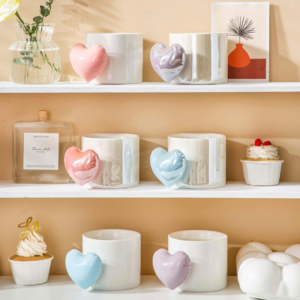 Taza de Cerámica con Mango de Corazon