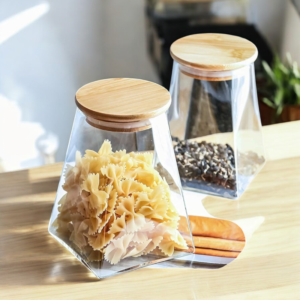 Recipiente Con Tapa de Bambú Pequeño