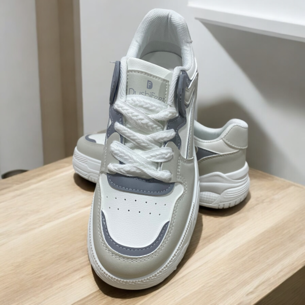 Zapato Dama DushiFeet Blanco, Gris Claro y Gris Oscuro