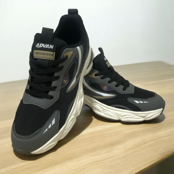 Zapato Hombre ADVAN Negro Con Gris - Image 3