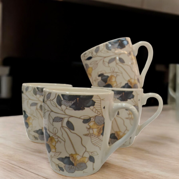 Tazas de Cerámica con Diseño Floral