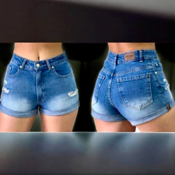 Short Level Nine Doblado Con Rasgado