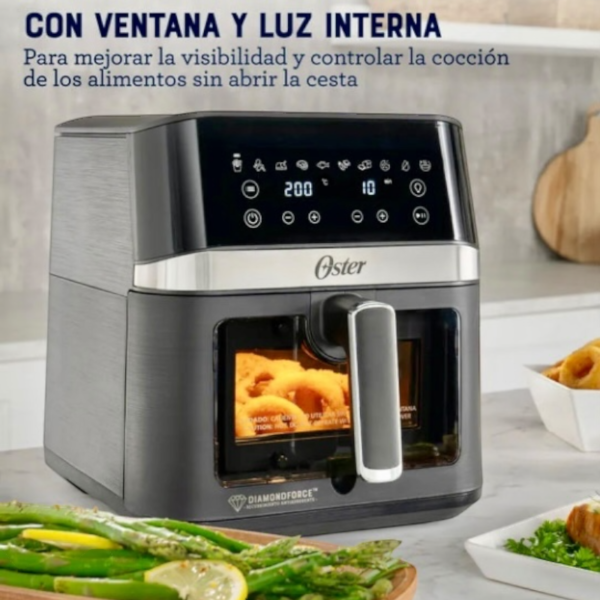 Freidora Oster® de Aire Digital, 4L de Capacidad, con Recubrimiento DiamondForce, Ventana y Luz Interna, con 10 Programas Automáticos - Image 6