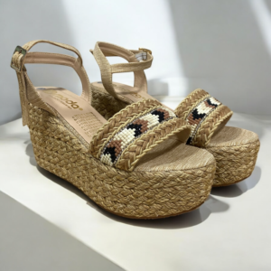 Sandalias Plataforma Tejidas Estilo Étnico