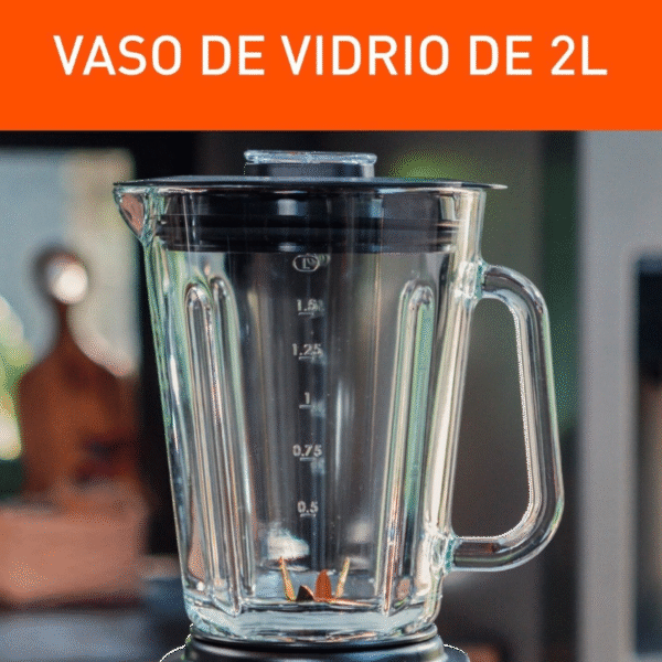 Licuadora IMUSA Ultraforce 2X, 1100W, Vaso Vidrio 2L, Picatodo y Molino - Image 4
