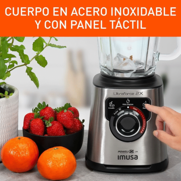 Licuadora IMUSA Ultraforce 2X, 1100W, Vaso Vidrio 2L, Picatodo y Molino - Image 3