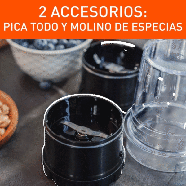 Licuadora IMUSA Ultraforce 2X, 1100W, Vaso Vidrio 2L, Picatodo y Molino - Image 2