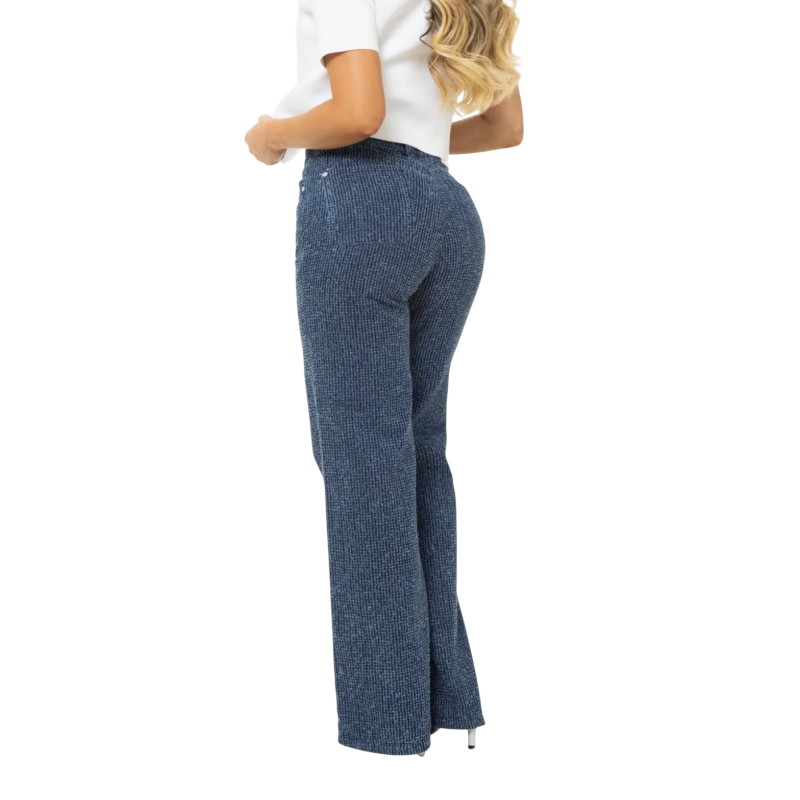 Jean Wide Leg Texturizado Azul Oscuro - Image 4