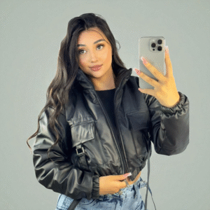 Chaqueta De CueroUrban con Bolsillos