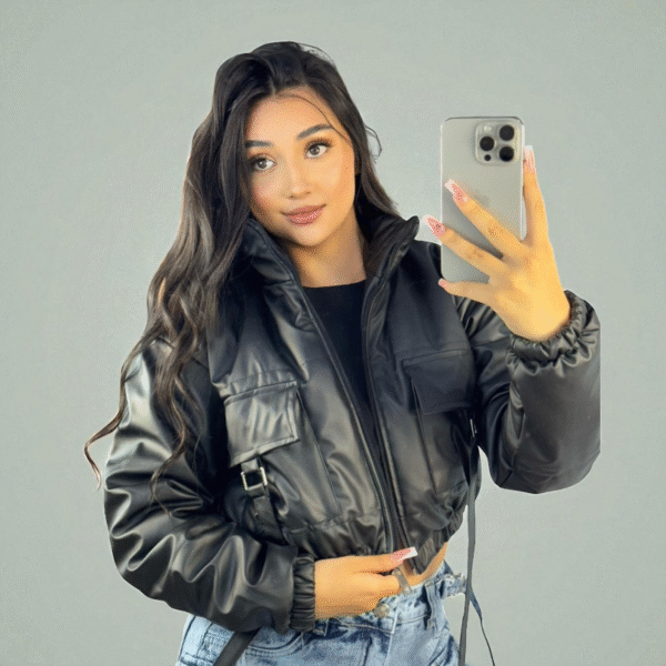 Chaqueta De CueroUrban con Bolsillos