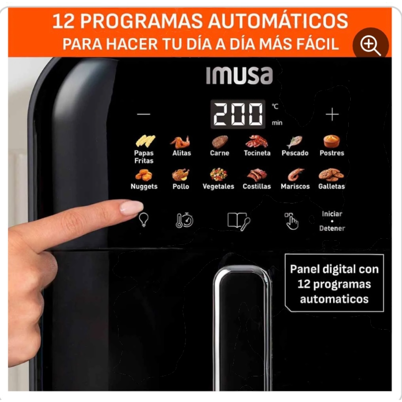 Freidora de Aire IMUSA Easy Fry Turbo 6L, Tecnología Infra Heat - Image 4