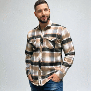 Camisa Leñera a Cuadro Café Clásica
