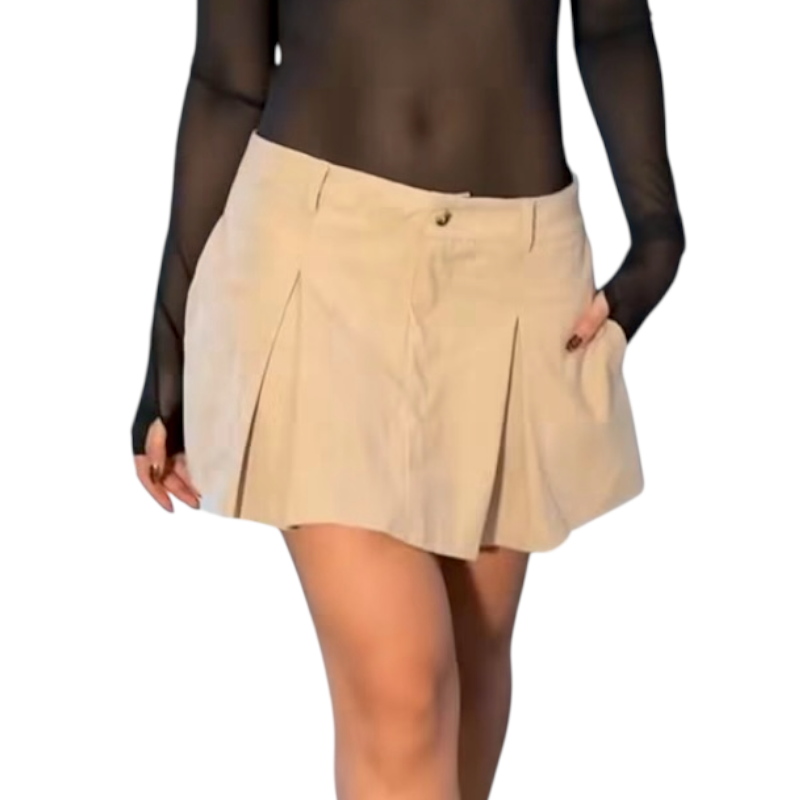 Falda Corduroy con Pliegues y Bolsillos - Image 3
