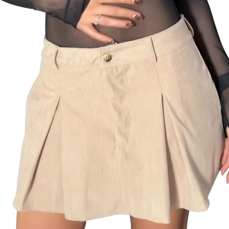 Falda Corduroy con Pliegues y Bolsillos - Image 2