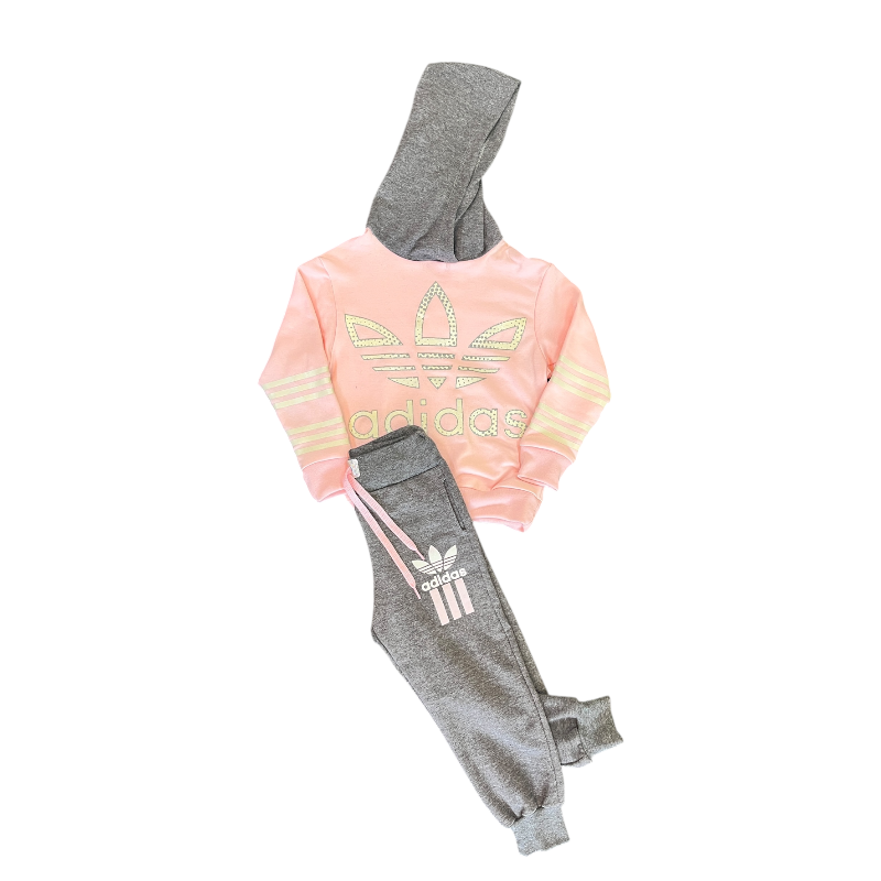 Conjunto Deportivo para Niña Rosado y Gris 🌸👟 - Image 3