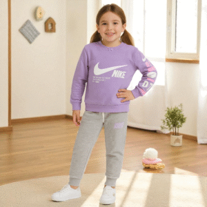 Conjunto Deportivo Infantil Nike Lila y Gris