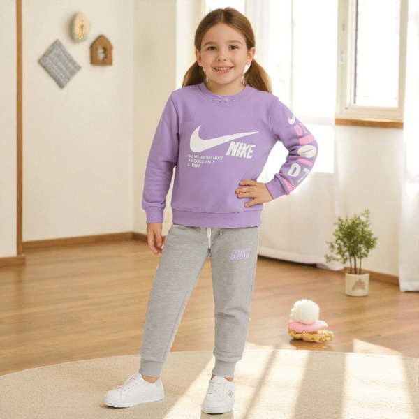 Conjunto Deportivo para Niña Lila y Gris 💜👟