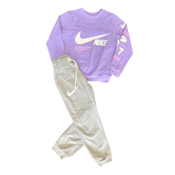 Conjunto Deportivo para Niña Lila y Gris 💜👟 - Image 2