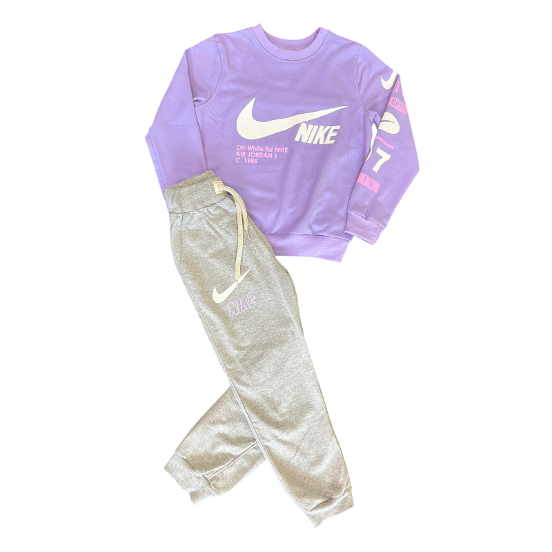 Conjunto Deportivo Infantil Nike Lila y Gris - Image 2