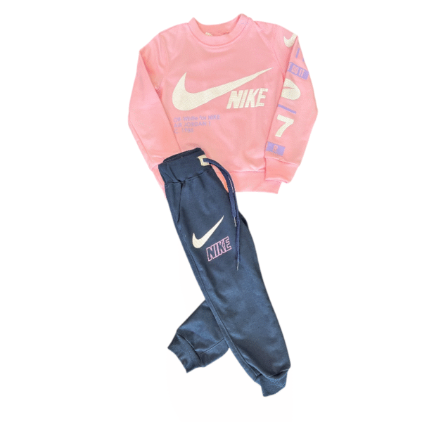 Conjunto Deportivo Infantil Nike Rosa y Azul - Image 2