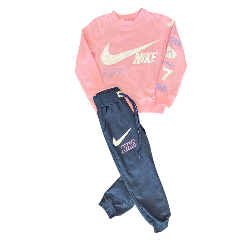 Conjunto Deportivo Infantil Nike Rosa y Azul - Image 2