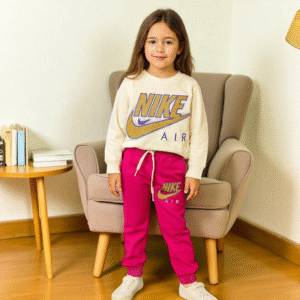 Conjunto Deportivo para Niña Fucsia y Crema 💖✨