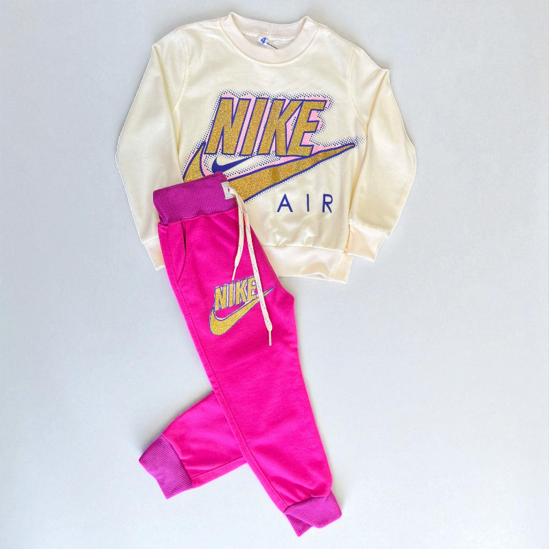 Conjunto Deportivo para Niña Fucsia y Crema 💖✨ - Image 2