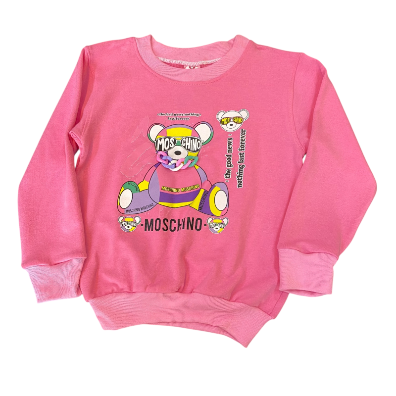 Conjunto Infantil Moschino Rosa y Gris - Image 3