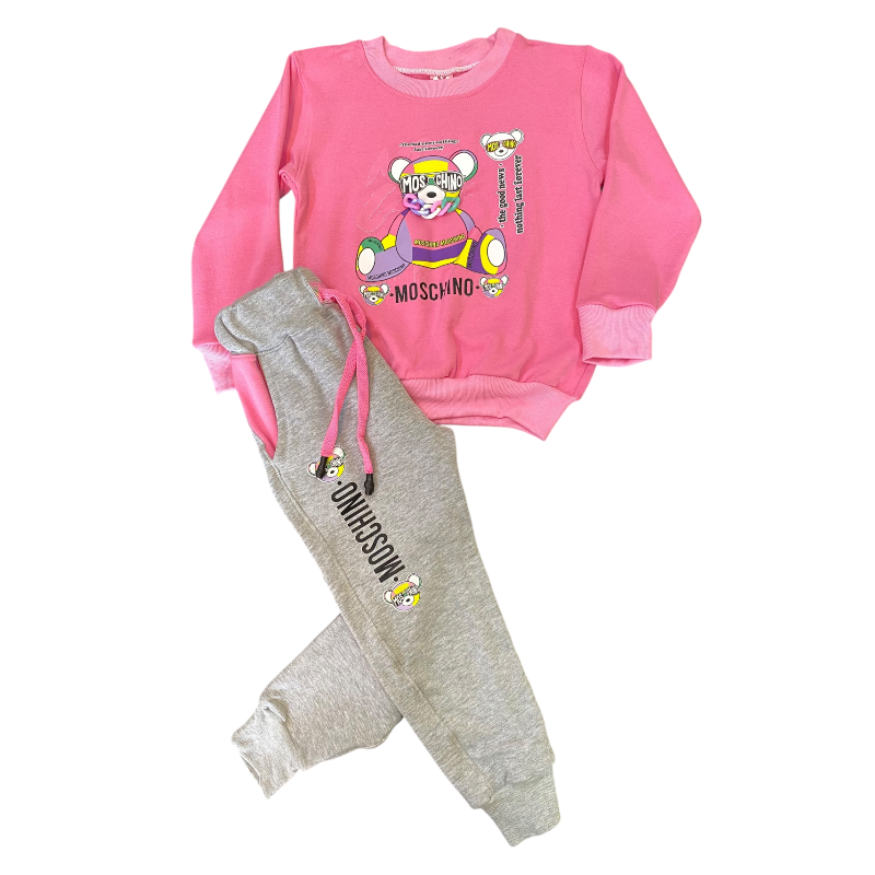 Conjunto Infantil Moschino Rosa y Gris - Image 2