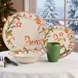 Vajilla Corona Dulce Navidad 4 Puestos 16 Piezas