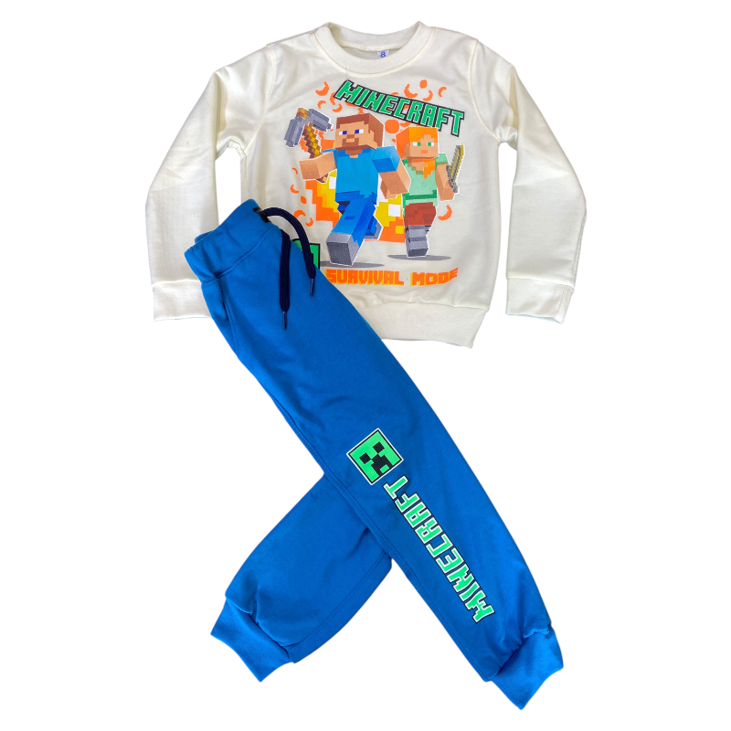 Conjunto Minecraft Kids – Buzo Beige & Pantalón Azul - Image 2