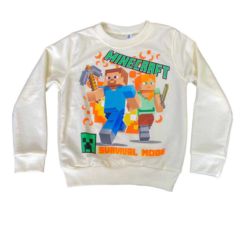 Conjunto Minecraft Kids – Buzo Beige & Pantalón Azul - Image 3