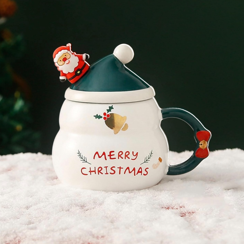 Taza Navideña con Sombrero y Santa 🎅☕ - Image 3