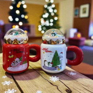 Taza Navideña Bola de Nieve 🎄