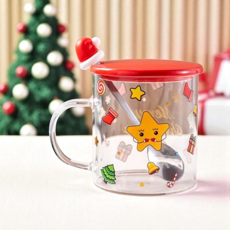 Taza Navideña Reno con Cuchara y Tapa - Image 2