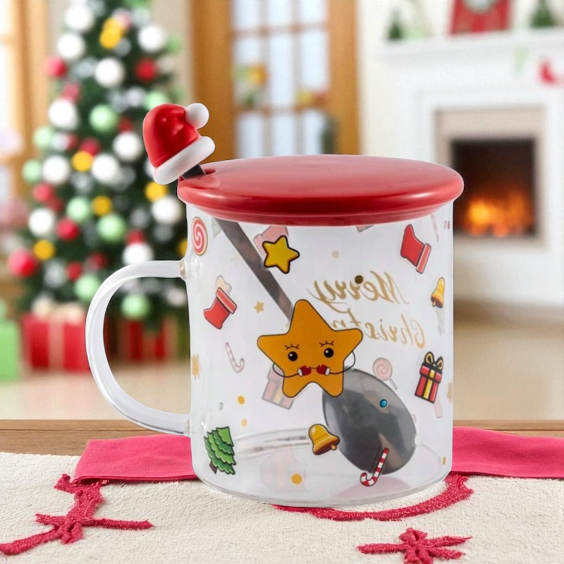 Taza Navideña Reno con Cuchara y Tapa - Image 3