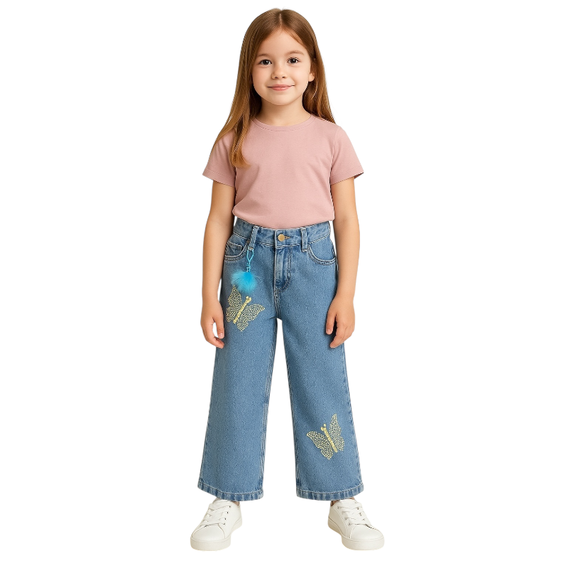 Jean Mariposas Brillantes Niña