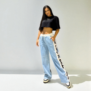 Jeans Wide Leg “Life is Beautiful”