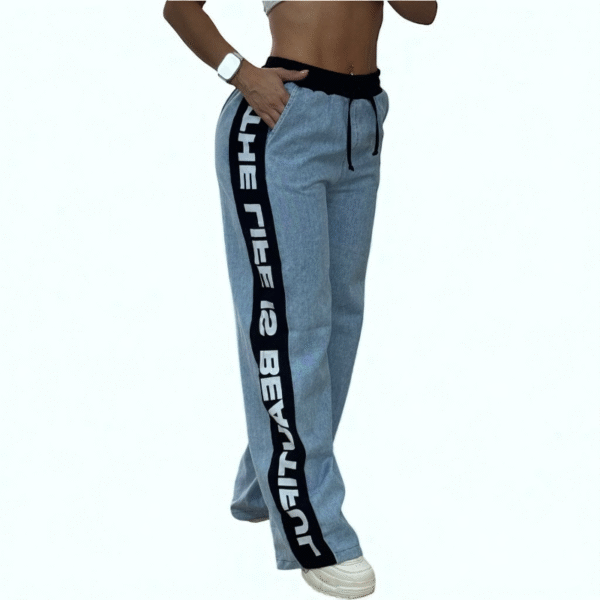 Jeans Wide Leg “Life is Beautiful” - Image 5