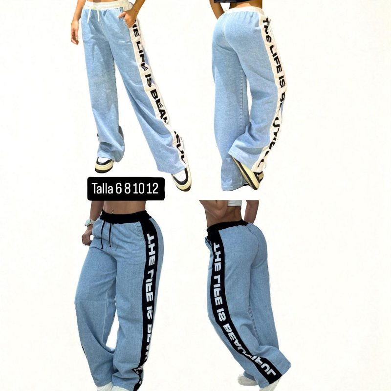 Jeans Wide Leg “Life is Beautiful” - Image 7